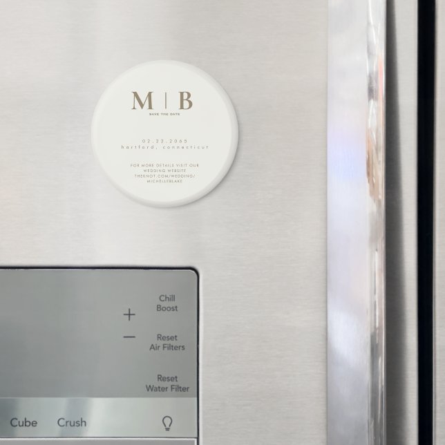 Imã Salve o Dia de Noivado Simples Creme e Dourado Mon (In Situ (Fridge))