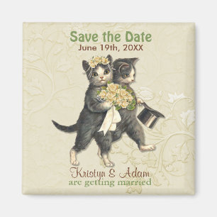 Imã salve o dia dos gatos do casamento - marfim