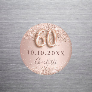 Imã Salve o dia em rosa dourado para o 60º aniversário