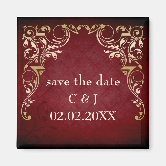 imã salve o dia rústicos vermelhos (Frente)