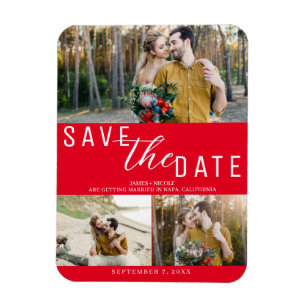 Ímã Salve o Dia Vermelho de Casamento 3 Fotos