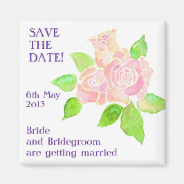 Imã 'Salve o ímã da data', rosas rosa-vindas