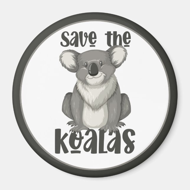 Imã Salve o ímã Koalas (Frente)