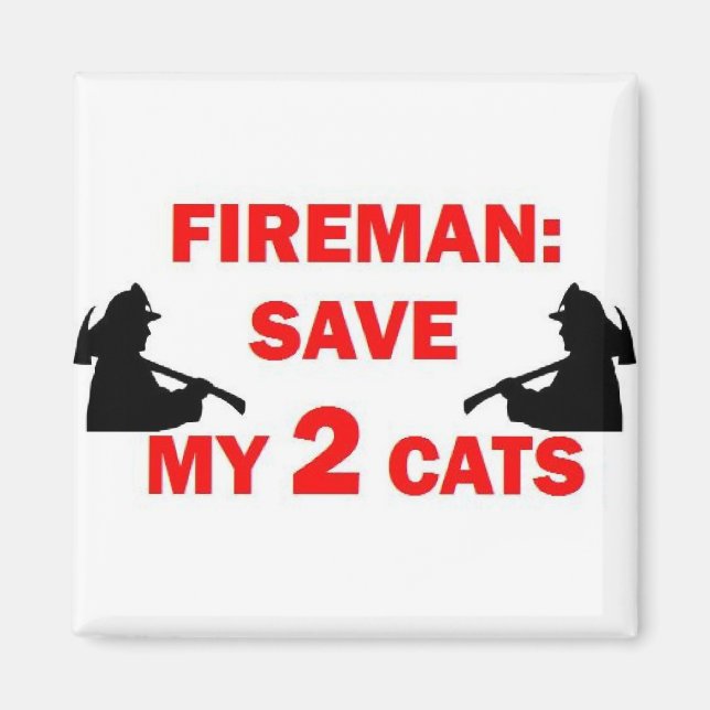 Imã Salve o meu 2 Cats Fireman (Frente)