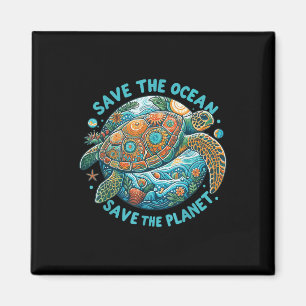 Imã Salve O Oceano Salvar A Tartaruga Do Mar De Cuta P