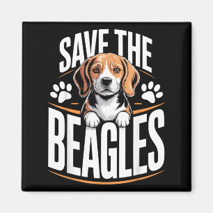 Imã Salve Os Beagles Amante de Cachorro Fofo Arte Vint