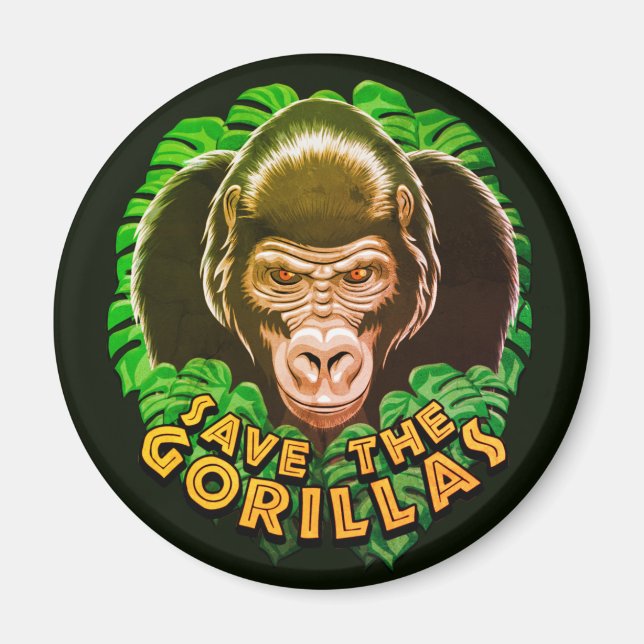 Imã Salve Os Gorilas - Cota De Consciência De Conserva (Frente)