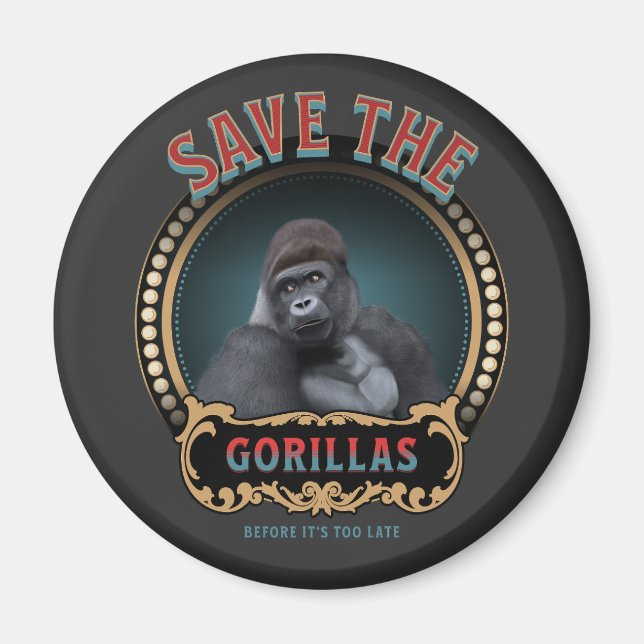 Imã Salve Os Gorilas | Espécies Ameaçadas (Frente)
