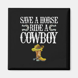 Imã Salve Um Cavalo Andando Um Cowboy