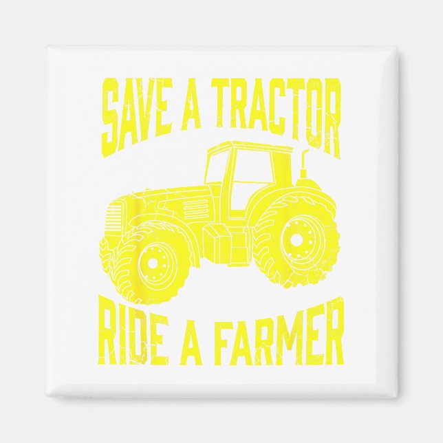 Imã Salve Um Trator Monte Um Trator Tratores Agrícolas (Frente)
