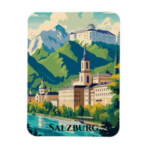 Ímã Salzburg Áustria — Cartão postal Viagem Magnet