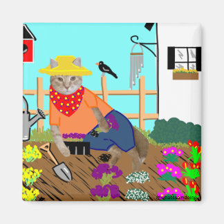 Imã Sam Le Cat Gardening Magnet