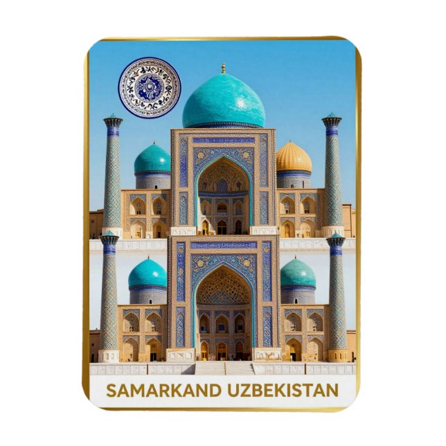 Ímã Samarcanda Registan Uzbequistão Viagem (Vertical)