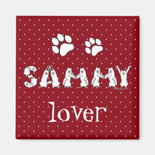 Imã Sammy Ortografou em Samoyed Dog Letters