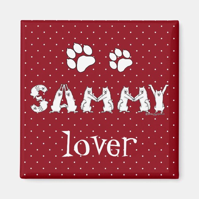 Imã Sammy Ortografou em Samoyed Dog Letters (Frente)
