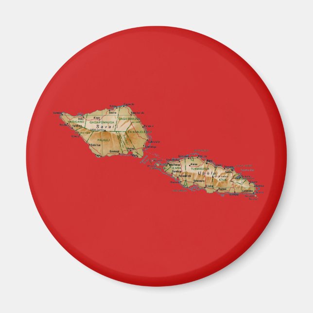 Imã Samoa Map Magnet (Frente)
