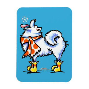 Ímã Samoyed American Eskimo Dog Snowflake