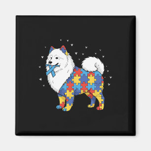 Imã Samoyed Puzzle Conscientização do Autismo Mulheres