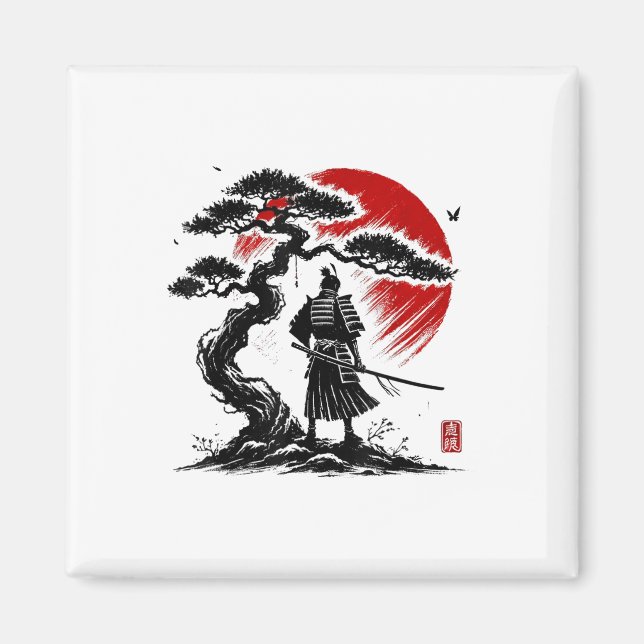 Imã Samurai Aikido Japonês Árvore De Paz De (Frente)