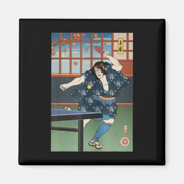 Imã Samurai Play Mesa Tênis Ping Pong Ukiyoe (Frente)