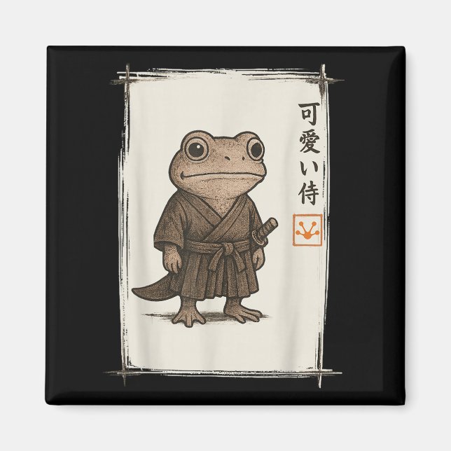 Imã Samurai Sapo de Arte Japonesa Animes Engraçados Mu (Frente)