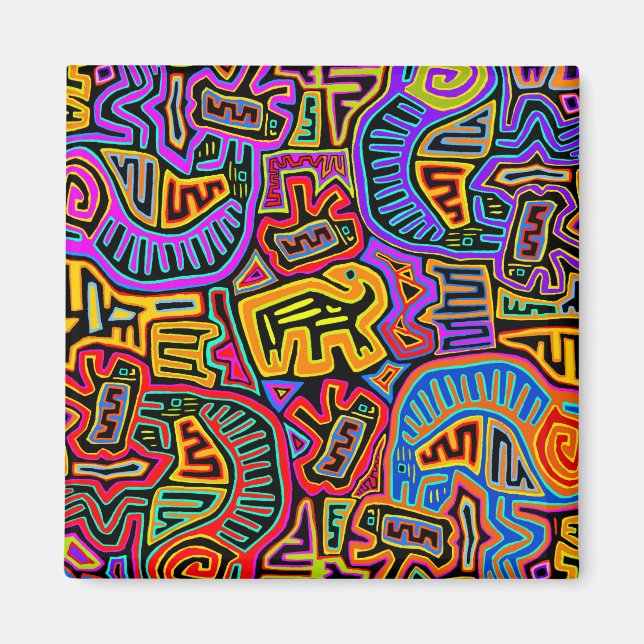 Imã San Blas Island Mola Collage (Frente)