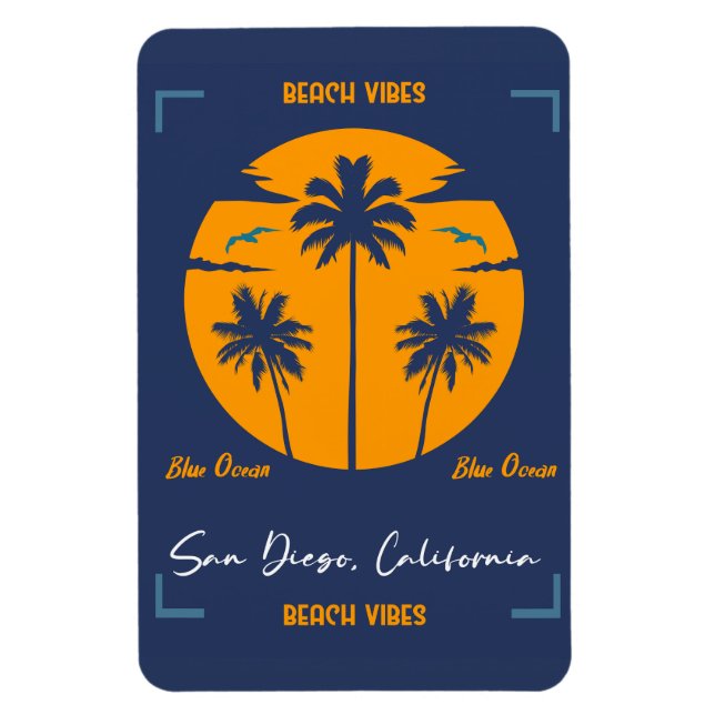 Ímã San Diego Beach Vibes (Vertical)