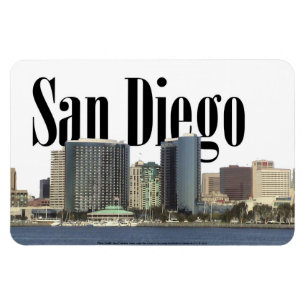 Ímã San Diego CA Skyline com San Diego no céu