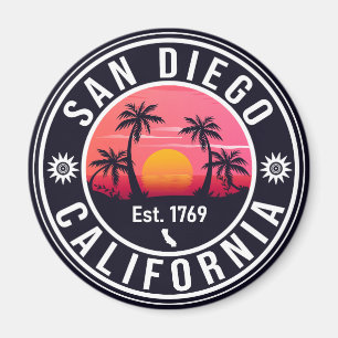 Imã San Diego California Sunset Vacation Souvenirs 60s