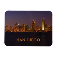 San Diego Skyline Night Lights da Baía de San Dieg