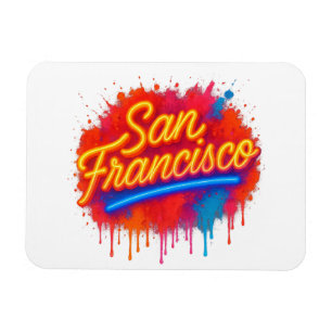 Ímã San Francisco Neon Splash Street T-Shirt