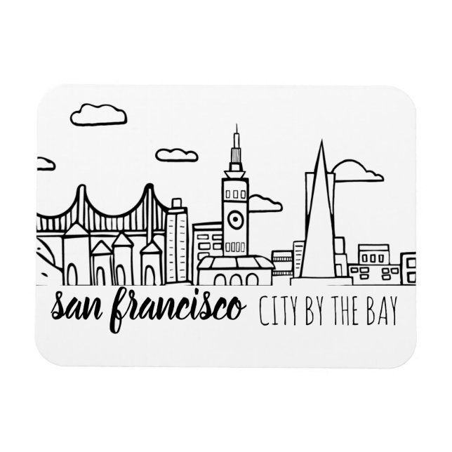 Ímã San Francisco Skyline (Horizontal)