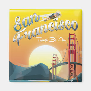 Imã San Fransisco "Viagem de avião" Pôr do Sol Dourado