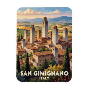 Ímã San Gimignano Itália Torres Cena de Viagem 🏰