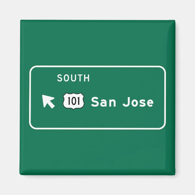 Imã San Jose, CA Road Sign (Frente)