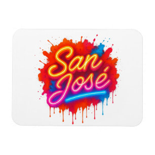 Ímã San José Retro Neon Script Street Splash