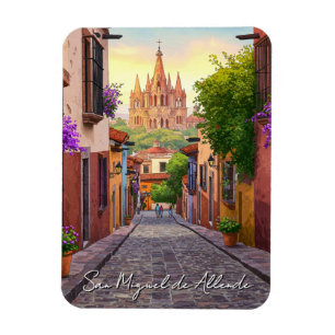 Ímã San Miguel de Allende Mexico Viagem Watercolor