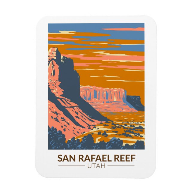 Ímã San Rafael Reef Utah Viagem Art Vintage (Vertical)