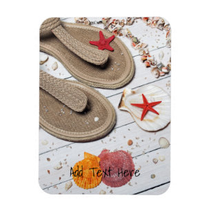 Ímã Sandals, Seashells e Starfish na Praia