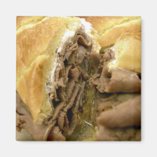 Imã Sanduíche da carne assada com queijo de cabra cre