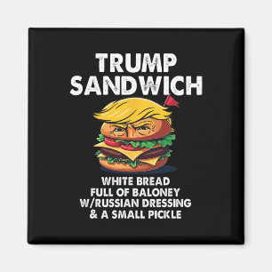 Imã Sanduíche Trump Pão Branco Cheio De Loney Político
