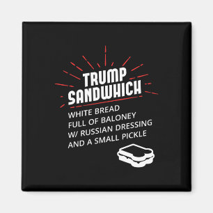 Imã Sanduíche Trump Pão Branco Cheio De Molho Russo Lo