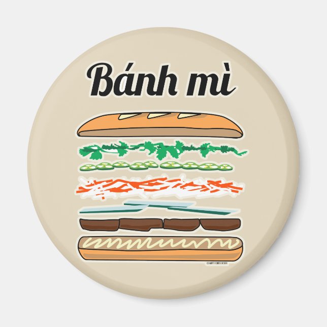Imã Sanduíche vietnamita de Banh Mi baguete francês (Frente)