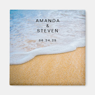 Imã Sandy Beach com Surf Foamy Casamento Salve a Data