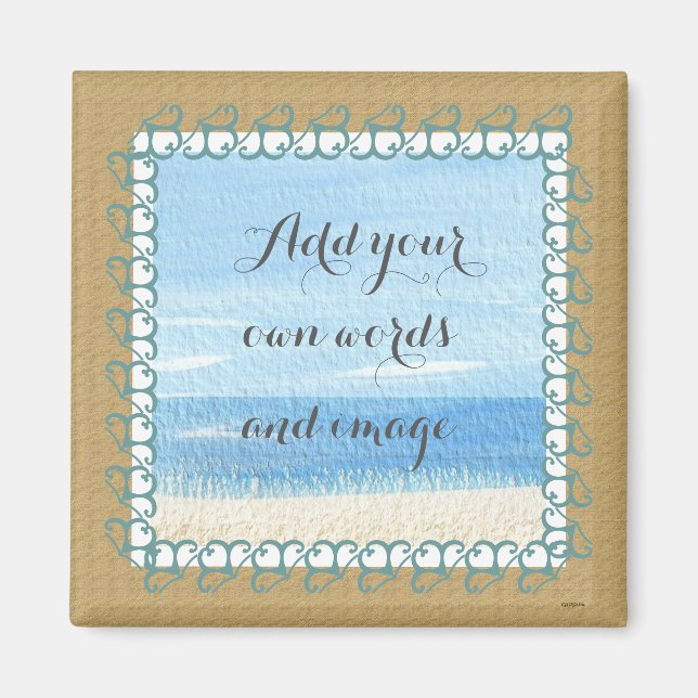 Imã Sandy Beach Faça seu próprio Magnet (Frente)