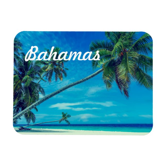 Ímã Sandy White Beach com Bahamas Tropicais (Horizontal)