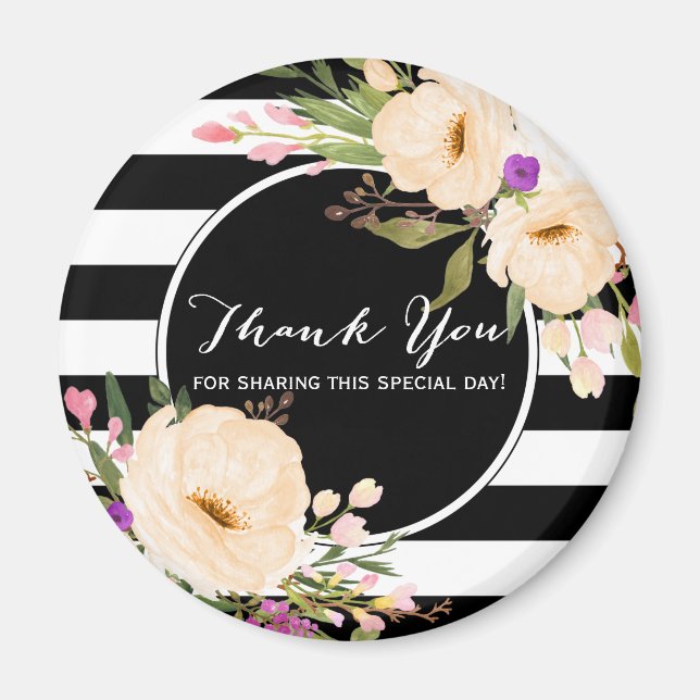 Imã Sangue de Anêmonas de Aquarela Obrigado Magnet (Frente)