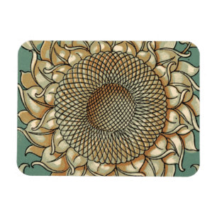 Ímã Sangue de girassol em fundo azul-esverdeado