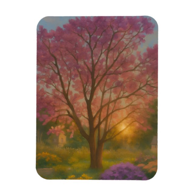Ímã Sangue de ouro - Pintura de Jardim Sunset (Vertical)