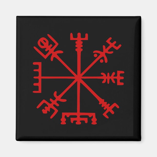 Imã Sangue Red Vegvísir (Viking Compass) (Frente)